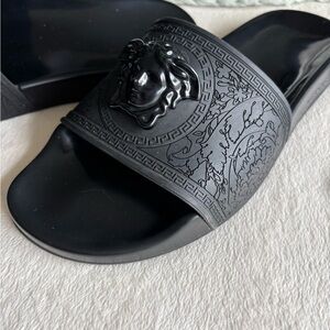 Versace Black Slide Sandals